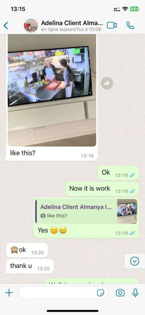 Capture écran message WhatsApp renouvellement annuel abonnement
